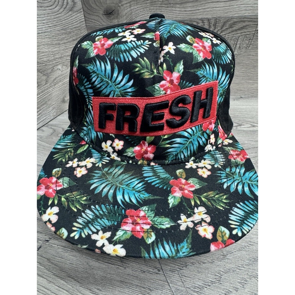 Sole Addiction Fresh Floral Black Snapback Baseball Cap Hat Unisex Tropical